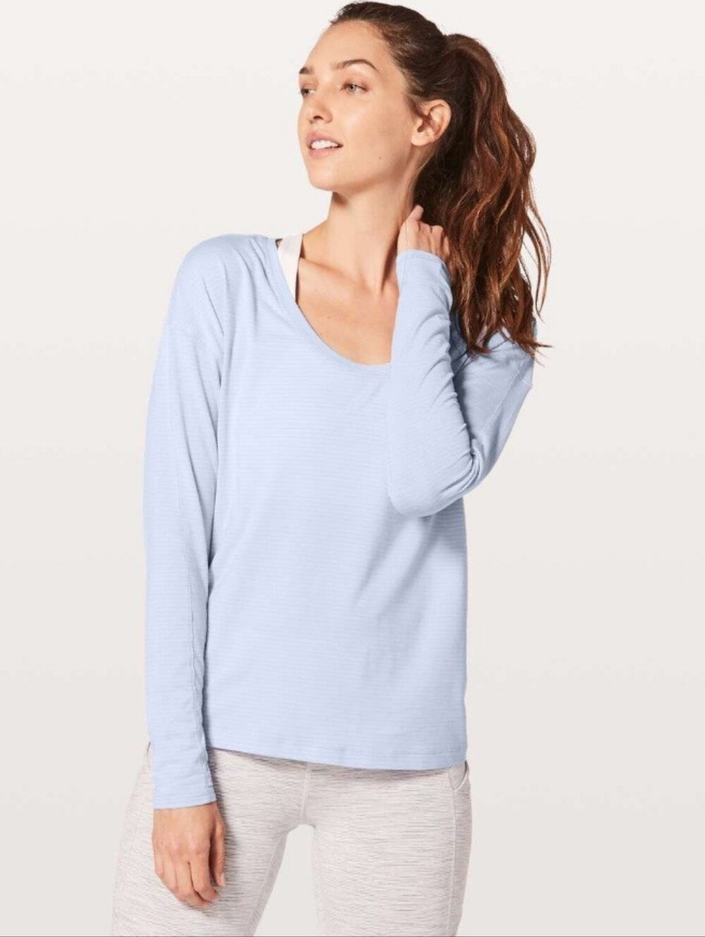 Lululemon Meant To Move Long Sleeve Heathered Cool Breeze Size 2